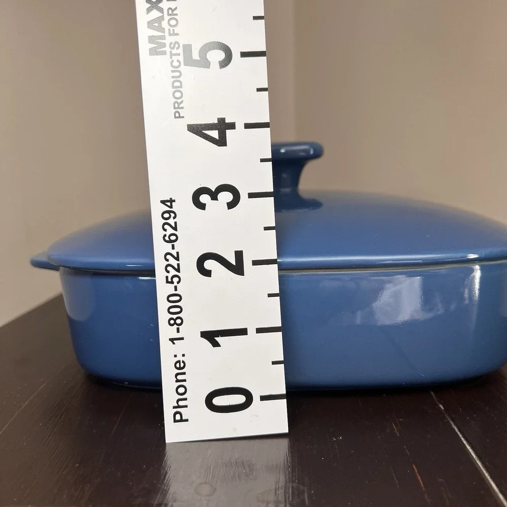 Emeril's Table by Gorham NWOB Blue Covered Casserole Oven To Table Dish 10x10x4